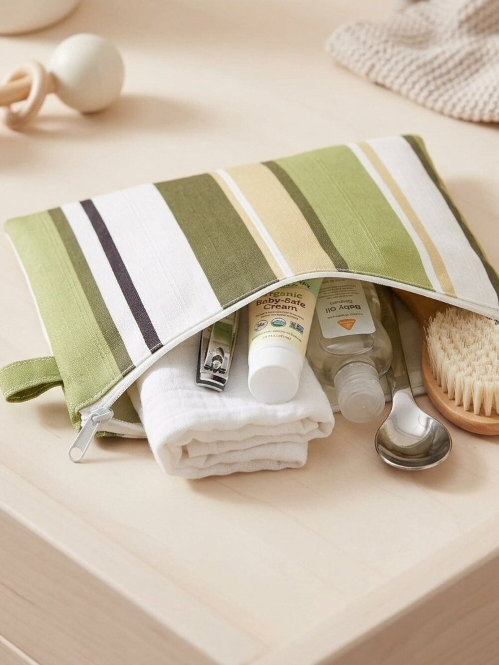 Handmade Small Fabric Zipper Pouch Multipurpose Diaper Bag Organizers Cosmetics